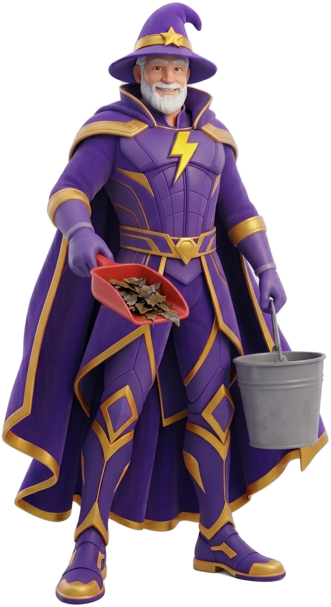 The WeatherWiz wizard ready to clear out clogged gutters.