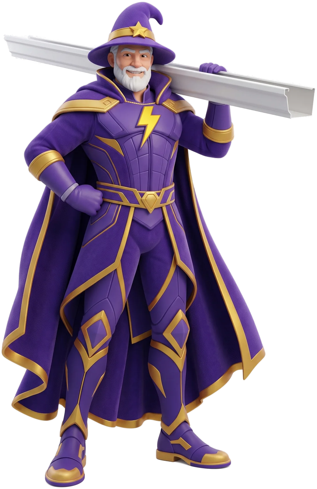 The WeatherWiz wizard ready to install a new seamless gutter.