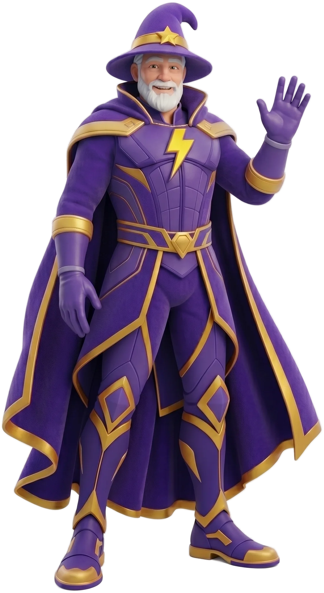 The WeatherWiz wizard waving hello.